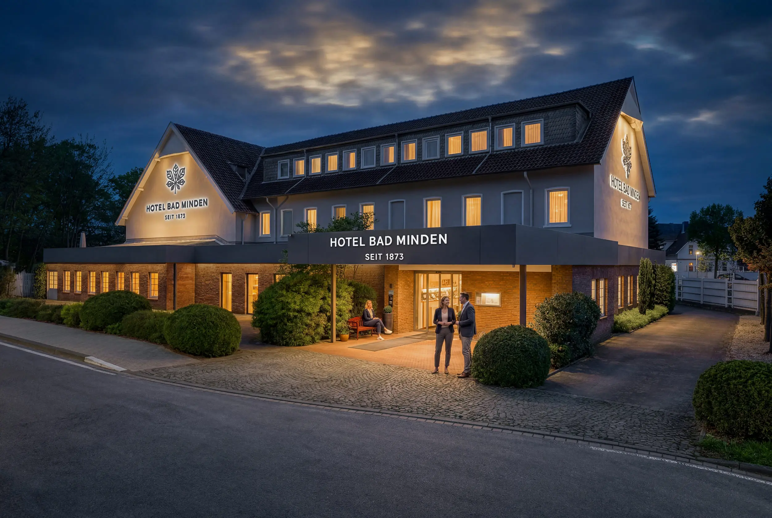 Hotelfotografie Außenaufnahme bei Nacht – Patzsch Werbefotografie
